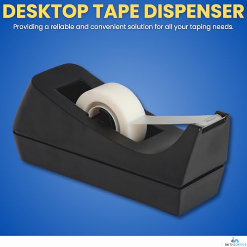 1InTheOffice Desk Tape Dispenser, Black 12 Pack (Desktop Tape Dispenser) - size: Tape Dispenser (Pack of 3)