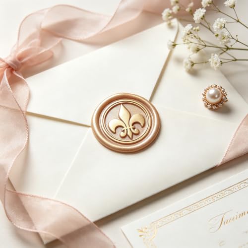 LANKIN Iris Wax Seal Stamp, 25mm Brass Head with White Bubble Handle - color: Iris