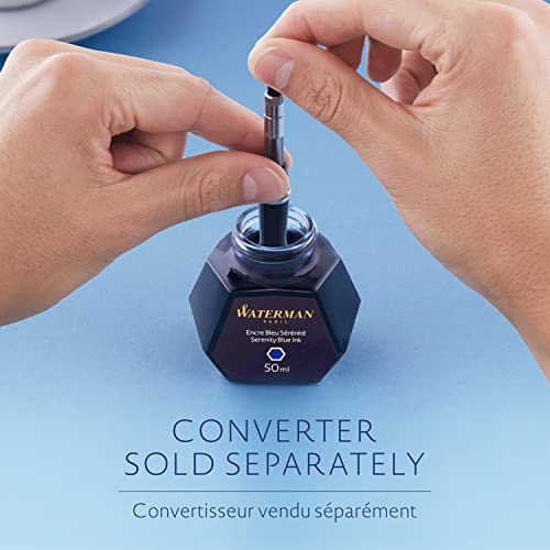 Waterman Fountain Pen Ink Bottle, Mysterious Blue, 50ml, 1 Count - color: Mysterious Blue