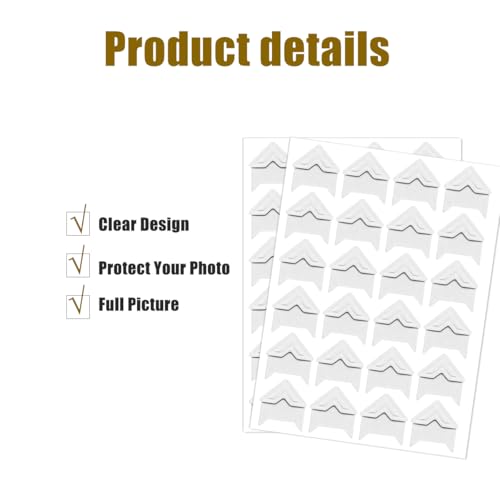120 Pack Photo Corners Self-Adhesive, Picture Corner Stickers for Scrapbooking, Guestbook, Memory Scrapbook (White) - color: White