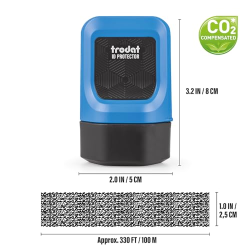Trodat ID Protector Identity Theft Roller Stamp – incl. 3 Bonus Refill Inks