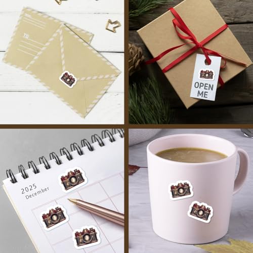 AHANDMAKER 180Pcs Vintage Camera Planner Stickers Self-Adhesive Decals Photography Stickers for Planner Calendar Scrapbook Crafting Arts Journaling Gift Bag Seal Theme Party Decor - style: photography