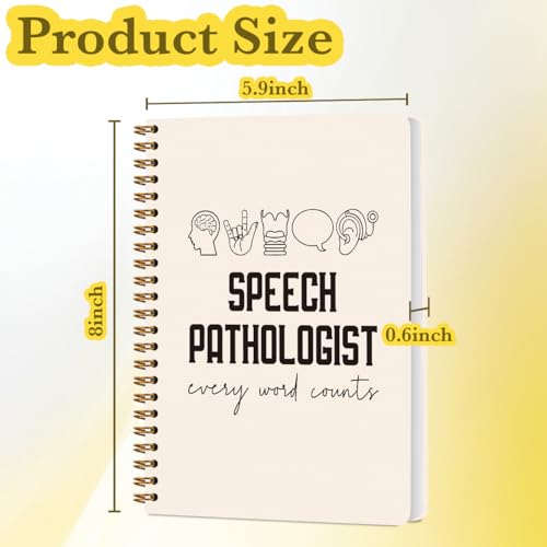 JHFDTY Speech Therapy Journal Therapist Notebook Speech Language Pathologist Slp Gifts for Women Men Every Word Counts Language Learning Hardcover 160 Pages Spiral Notebooks - color: Speech