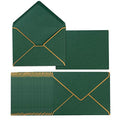 50 Pack A4 Envelopes Dark Green 4x6 with Gold Border, 4.25x6.25 - color: Green, size: A4 (4.25x6.25)