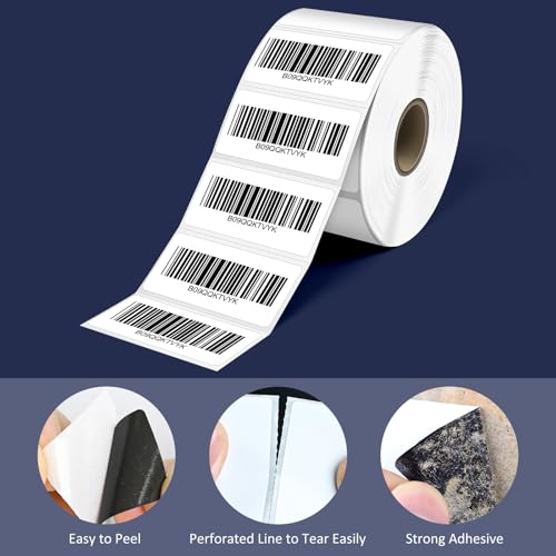 L LIKED 15600 Direct Thermal Labels 2"x1", Barcode Adress Labels | 12 rolls, 1400 labels/Roll, Block Old Information, Strong Adhesive, BPA Free, Compatible with Most Desktop Printers - size: 2"x1"-12 Rolls