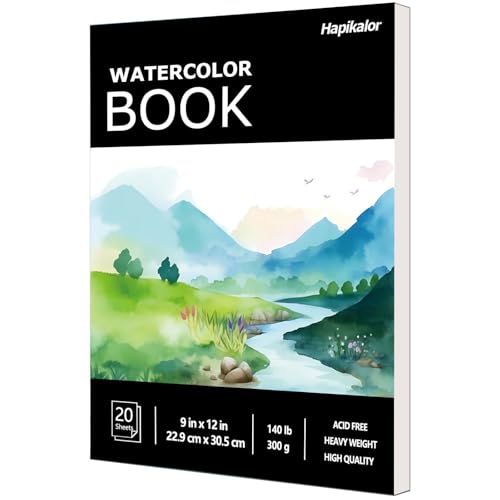 Hapikalor 9"x12" Watercolor Paper, 140lb/300gsm Water Color Paper, Black - color: Black, size: 9" x 12" Pad