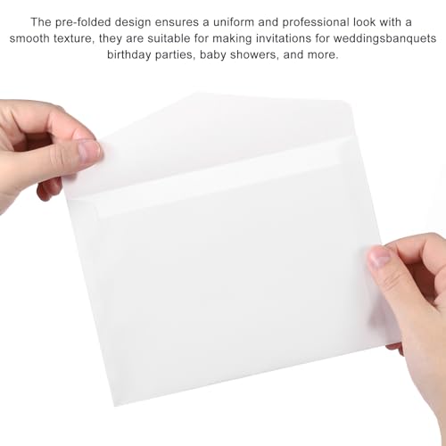 MECCANIXITY 120 Pack Vellum Jackets, 1.6x2 Inch Vellum Paper Pre-Folded Vellum Envelopes Transparent 53GSM for Wedding Invitation Accessories Bridal Showers Birthdays Wraps - size: 1.6x2 Inch