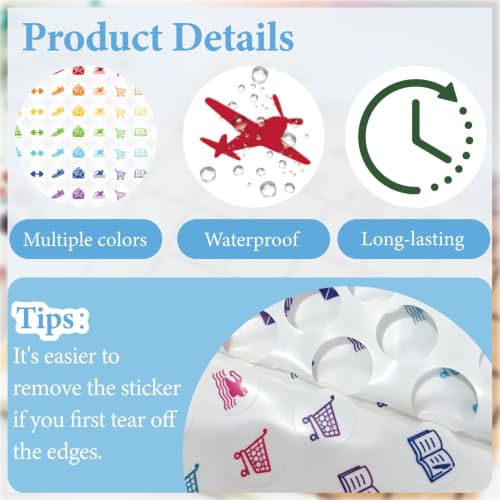 500Pcs/5 Sheets Mini Calendar Stickers Workout Planner Stickers 1/2 Inch Colorful Labels for Airplane Fitness Swimming Household Bill Shopping Birthday Reading Planning Reminder Symbol - style: Mixed Shapes