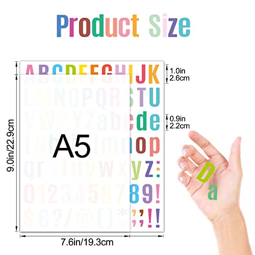 800 Pieces 10 Sheets Small Letter Stickers 1 Inch Colorful Alphabet Number Sticker Kit Self Adhesive ABC Stickers for Card Making Envelope School Projetcs Home Decor - style: Boldface Letter