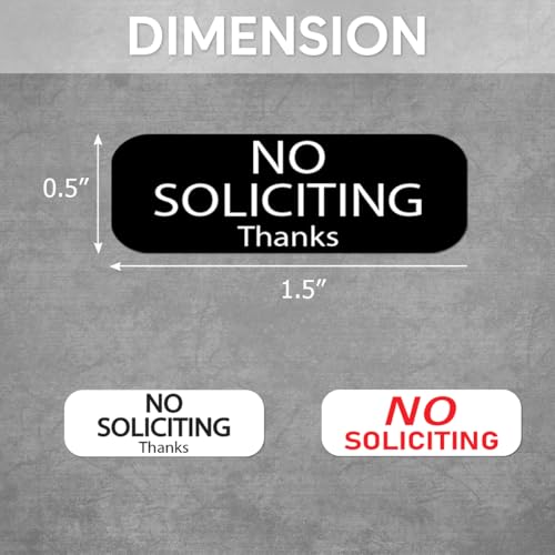 Pack 12 Pcs No Soliciting Sticker for House Doorbells Front Door Warning Security Signs Window Outdoor Indoor Bumper Stickers Large Vinyl Decals Removable Decal Home - color: No Soliciting A14