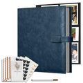 Vienrose 13"x11" Scrapbook Album Gift Set Faux Leather DarkBlue 60 Pages - color: Navy Blue, size: 12.8"X11.2" 30Sheets