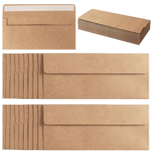 100 Pack Colored #10 Business Envelopes, 4.13 x 9.49 Inches, Brown - color: Brown