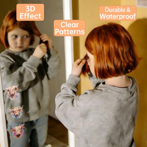 4 PCS Highland Cow Cuttable UV DTF Stickers - style: highland cow