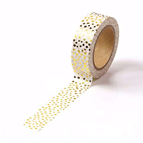 CIAIJE Wave Foil Dots Washi Tape, 5/8" x 393 Inches (15mm x 10M) Craft Decorative Tape - color: Wave Foil Dots, size: 15mm x 10m
