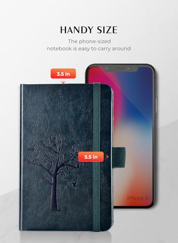 AISBUGUR Pocket Notebook 3.7" x 5.7" Small Notebook 2 Pack,Dark Green - color: Dark Green2, size: 2 Pack