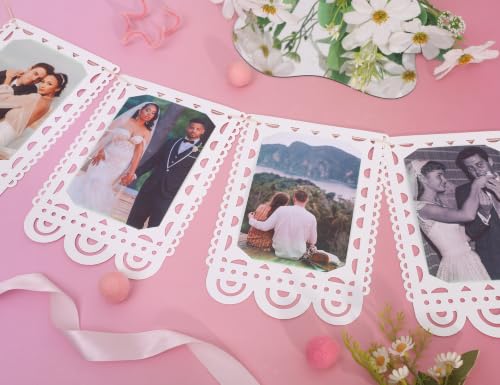 Lace Photo Frame Wedding Banner Milestone Photo Garland Decor