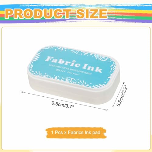 MECCANIXITY Ink Pads for Stamps, 3.7x2.2 Inch Fabric Ink Pad for Cloth, Wood, Paper, Fingerprint, DIY Card Making, Lake Blue - color: Lake Blue