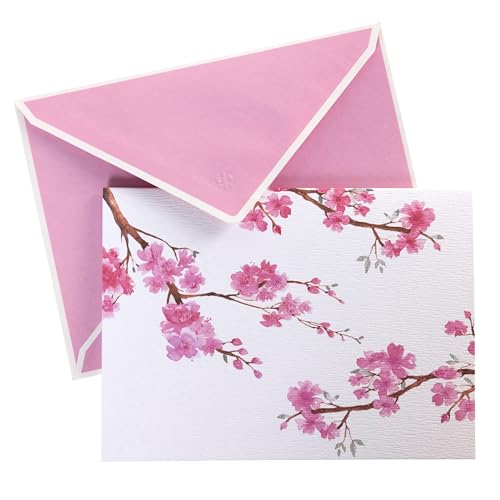 Graphique La Petite Presse Blossoms Boxed Notes | Blank Note Cards with Envelopes | 10 Count All Occasion Greeting Card Set | 5.25 x 3.8 Inches | High Quality Thick Paper Stationery with Unique Design - color: Blossoms