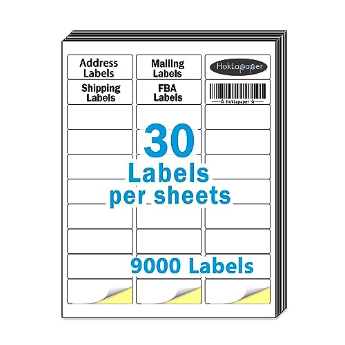1"x2-5/8"Address Mailing Labels, 9000 Sticker Labels(300 Sheets) - size: 1"x2-5/8" Labels (300 Sheets)