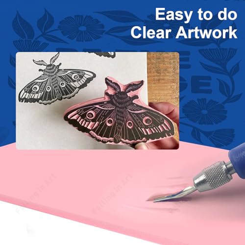 Falling in Art 6 Pack 4 x 6" Soft Linoleum Rubber Carving Blocks - size: 4''x6'' 6 Pack