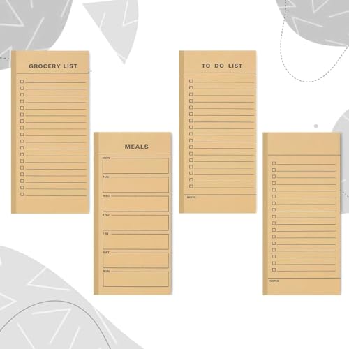 Utron 6 Pack Vintage Magnetic Notepads for Refrigerator, 50 pages/book Grocery List Magnet Pad for Fridge, Design MagneticGrocery List Pad for Fridge, Grocery List Notepad, To-Do List - color: Brown, size: 6 Pack