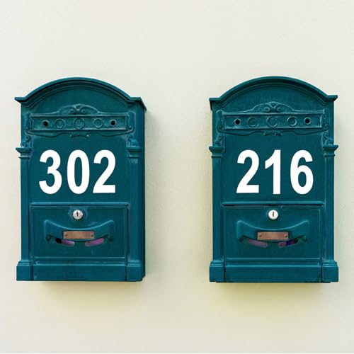 Zonon 8 Sheets Self Adhesive Vinyl Letters Numbers Kit, Mailbox Numbers Sticker for Mailbox, Signs, Window, Door, Cars, Trucks, Home, Business (6 Inch,White) - color: White, size: 6 Inch