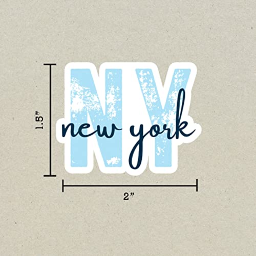 New York State Travel Sticker, Multiple Colors, NY State Code, Vinyl Laptop Water Bottle Planner Journal Places I've Been, Luggage Decal - color: Blue