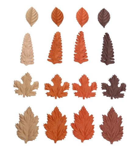 100 pcs Mulberry Paper Leaves DIY Craft Scrapbooking Wedding DIY Craft Supplies Card Mixed Leaves (Mixed Brown Tone) - color: Mixed Brown Tone