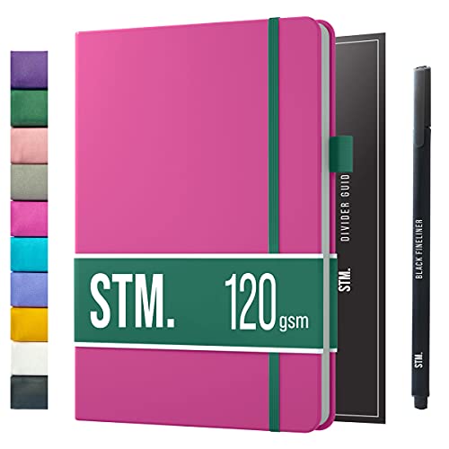 Bullet Dotted Journal Dot Grid Notebook | B5 Daily Journaling Notebooks for Personal Writing, Work, Women | 120gsm Thick Paper, Hard cover, Lay Flat Binding | B5 < 8.5 x 11 Cuaderno Libretas de apuntes - color: Pink, style: Pro (120gsm)