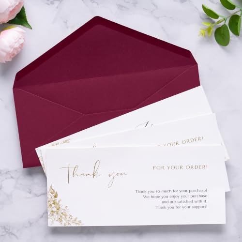 PONATIA 50 Pack #10 Business Envelopes, Burgundy 4.13 x 9.49'' Envelopes - color: Burgundy