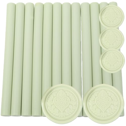 12 Pcs Glue Gun Wax Seal Sticks for Wax Stamp, Vintage Vanilla Green Sealing Sticks Set Suit to 0.43'' Glue Gun Great for Wedding Invitation, Cards, Envelopes, Christmas Ideas (Sage Green) - color: Sage Green
