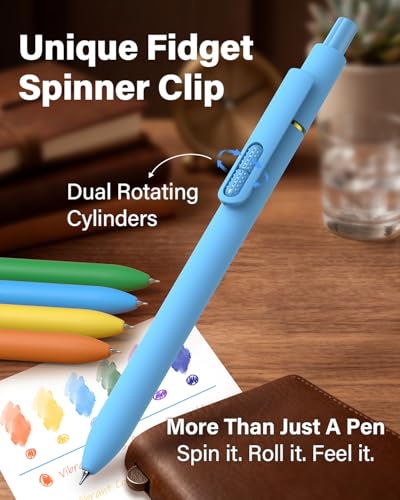 inkipen 0.5mm Colored Gel Pens, 8 Pack, Fidget Function - color: Dopamine Color Ink -8pack