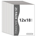 25 Pack Backing Boards, 12x18 Uncut White Mats Matboards - size: 12x18