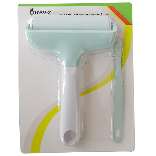 Brayer Roller & Mat Tweezers Remover Tool Set for Cricut/Silhouette/Brother Crafting Printmaking Fabric Crafting and T-Shirts Heat Transfer Projects(Mint) - color: Mint+Mint