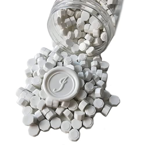 400 Pieces Sealing Wax Beads for Seal Stamp, PORXFLY Wax Seal Beads Great for Wedding Invitations, Wine Packages,Cards Envelopes, Gift Wrapping (White) - color: White