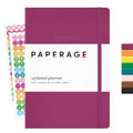 PAPERAGE Undated Weekly & Monthly Hardcover Planner (Raspberry), 5.6 in x 8 in, Includes Lined Note Pages & 2 Sticker Sheets - color: Raspberry, style: Casebound
