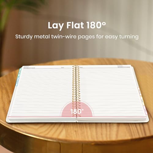 Taja Cute Large Spiral Lined Notebook for Work with 5 Removable Dividers - color: Q-Floral Gallery