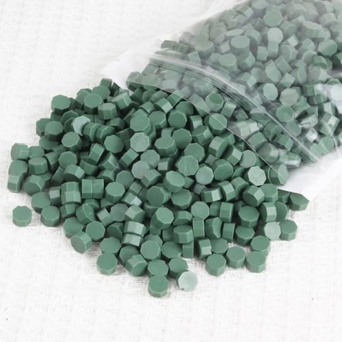 Olive Green Wax Seal Beads, HOSEALING Premium 360pcs Sealing Beads for Wax Seal Stamp, Green Sealing Wax Pellets Refill Pack for Wax Seal Kit, Wedding Invitations, Envelope Letter Sealing - color: Olive Green