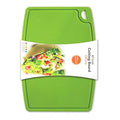 Liflicon Thick Silicone Cutting Board 12.6'' x 9.1'' Juice Grooves Easy Grip Handle Dishwasher Safe-Green - color: Green, size: 12.6"L x 9.1"W