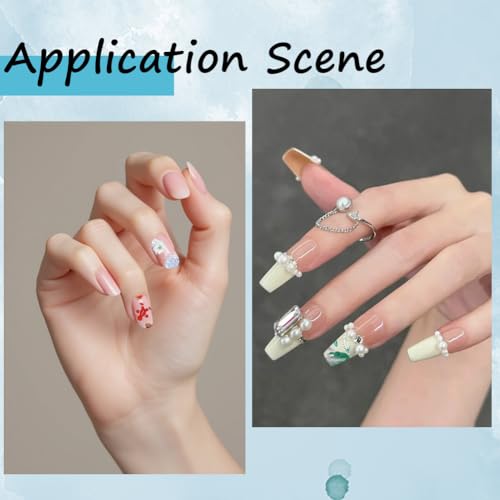 1 Box 10 Rolls Flower Nail Foil Transfer Sheets Nail Art Stickers PET Floral Blossom Butterfly Santa Tree Sticker Decals for Manicure Arts Supplies Decorations 39x1.6 Inch - style: Style 2