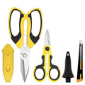 Heavy Duty Scissors, Sharp Scissors All Purpose Heavy Duty with Serrated Edge, Comfortable Non-Slip Handle, Easy Cutting Cardboard, Wires, Fabric, Leather, Iron Mesh (Yellow) - color: Yellow