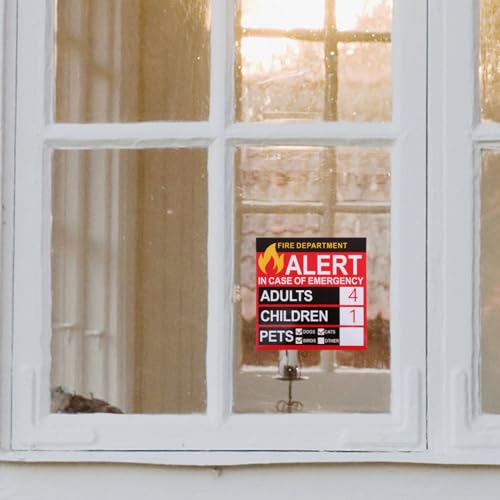 Emergency Alert Stickers Self-Adhesive Window & Door Decals