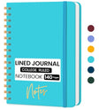 Lined Spiral Journal Notebook, A5 College Ruled Notebook for Note-Taking - color: G.Turquoise