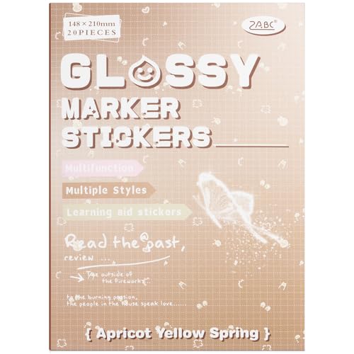 Apricot Spring Label Sticker Scrapbooking Supplies for Junk Journal, 20 Sheets Stickers - Ephemera Stickers Book(TZ-012-004) - color: Apricot Spring Label