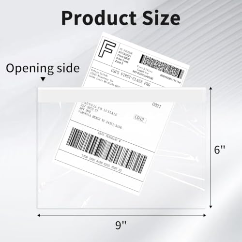 9527 Product 6" x 9" Clear Adhesive Top Loading Packing List Clear Shipping Pouches, Mailing/Shipping Label Envelopes (500 Pack) - size: 6" x 9" | 500 pack