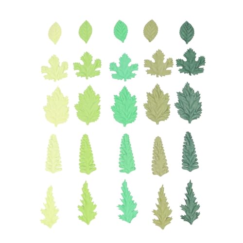 100 pcs Mulberry Paper Leaves DIY Craft Scrapbooking Wedding DIY Craft Supplies Card (Mixed Leaves Green Tone) - color: Mixed Leaves Green Tone