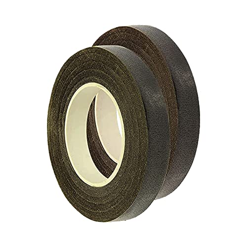 Woohome 2 Roll Florist Stem Wrap, 12mm Width Floral Tape Bouquet Tape, 90 Feet/Roll Flower Tape - color: 2PCS Brown