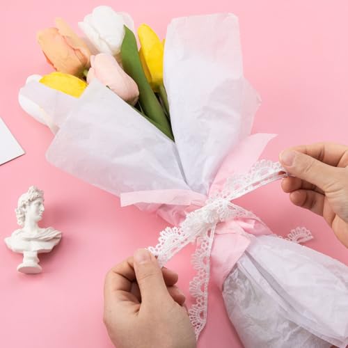4 Yards White Lace Trim, Scalloped Edge Crocheted Lace Ribbons - color: White (4 yards x 0.63" W)