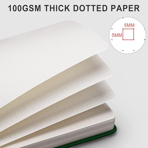 AHGXG Dotted Journal, 320 Pages, A5 (5.75'' × 8.38'') - color: Green, size: A5