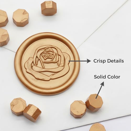 400pcs Gold Wax Seal Beads Premium Sealing Wax Beads, Octagon Seal Stamp Pellets Refill Pack for Wedding Invitations Sealing Stamp Bead Xmas Gift Wrapping & Bridal Crafts (Gold) - color: Gold